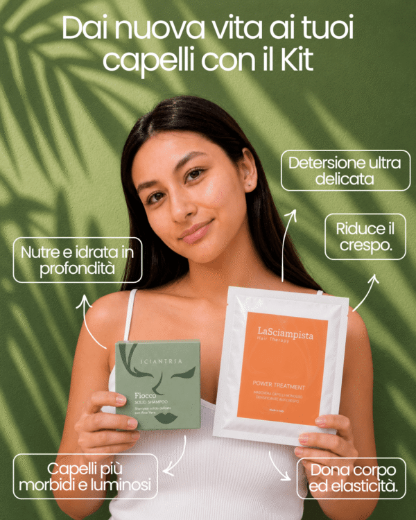KIT FIOCCO + POWER TREATMENT + REGALO OLIO ASIA 75ML